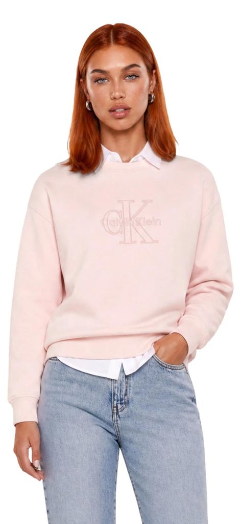 Calvin Klein Jeans 519910 Damen Sweatshirt Rosa : Größe - M Größe: M