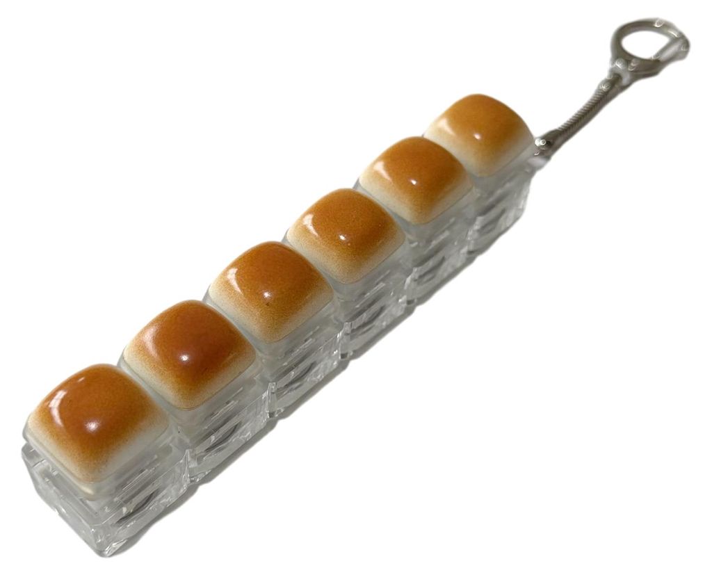 Karamellbrot-Fidget-Keyboard-Spielzeug zur Stressbewältigung (1/2/3/4/5/6/9 Tasten) – Fingerklicker-Schlüsselanhänger für Büro, Schule und R...