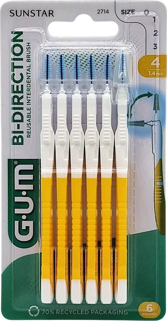 2x GUM Bi-Direction Interdentalbürsten - Gelb 1,4mm 2x 6 Produktbild 