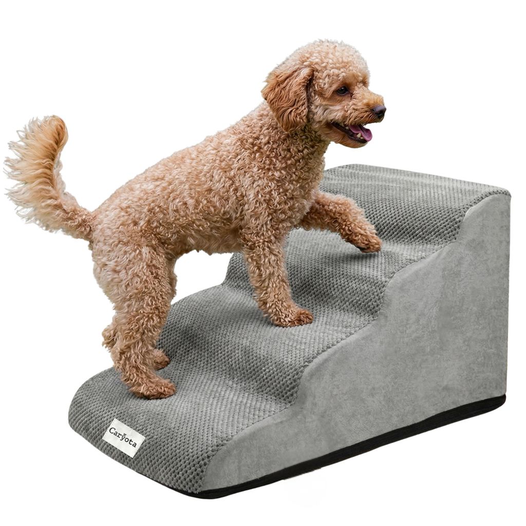 Caryota Hundetreppe 4 Stufen, 72 x 40 x 35 cm, Grau, Produktbild 