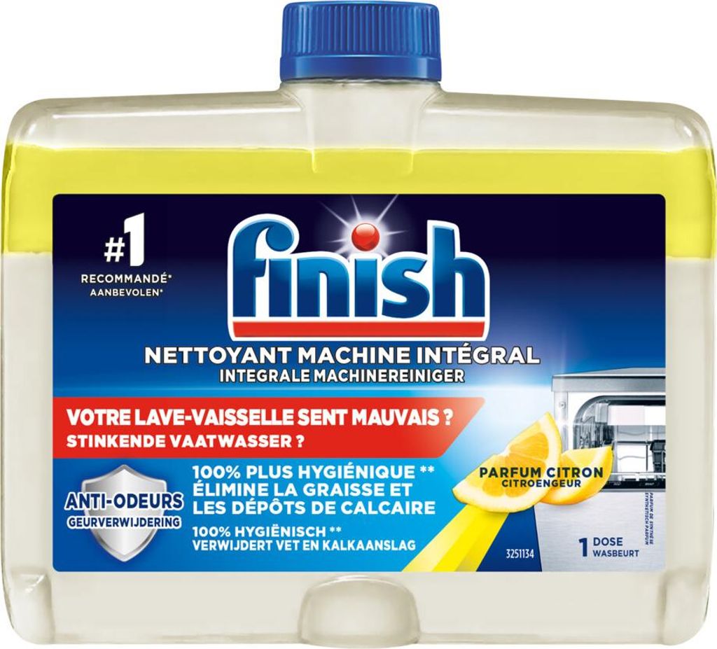 Finish - Geschirrspülmittel - Hygiene-Maschinenreiniger Zitrone - Hygienische Reinigung - 250 ml - 1 Stück