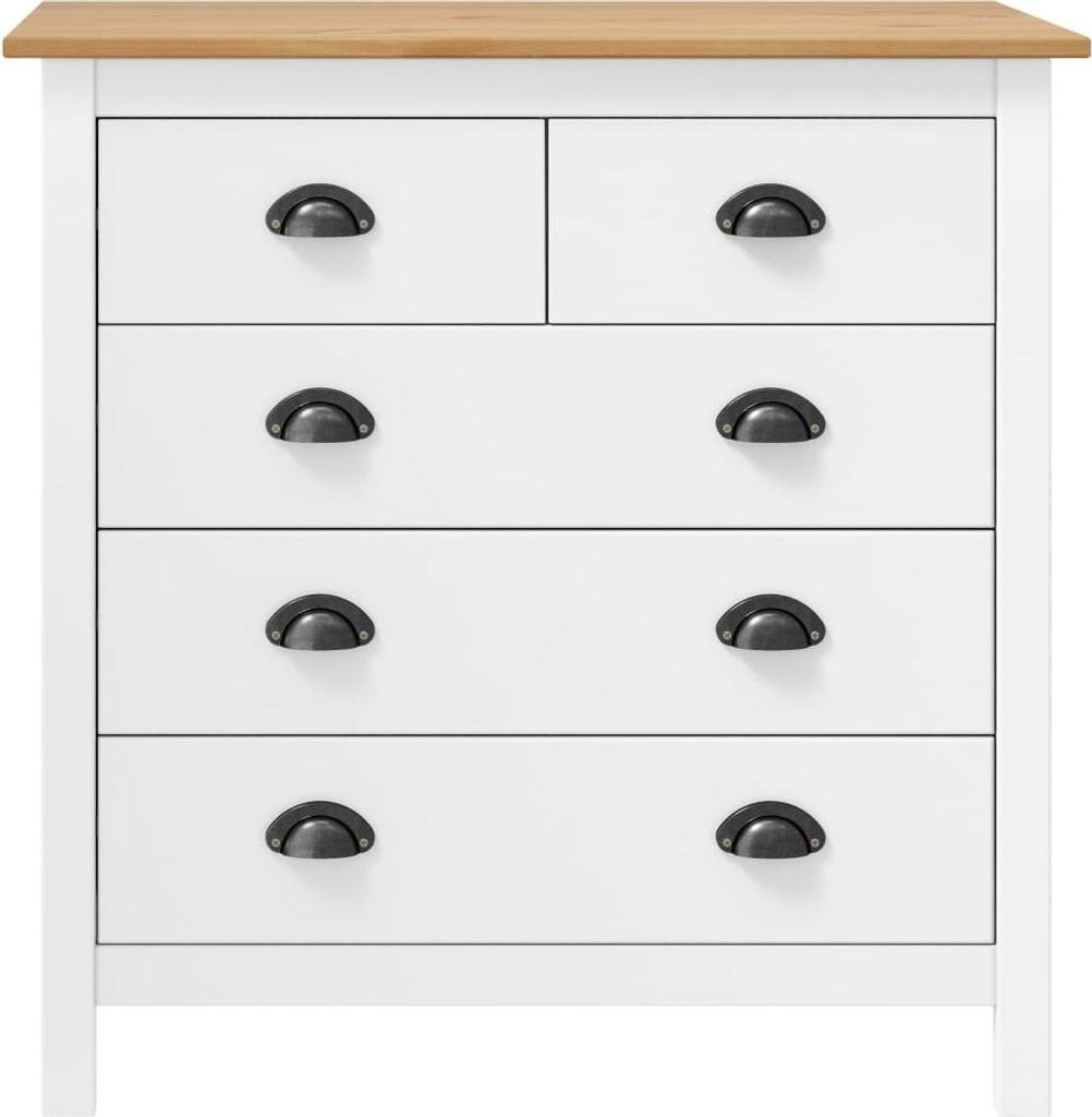 vidaXL Příborník Hill White 79x40x80 cm Borovicový masiv Obrázek produktu 