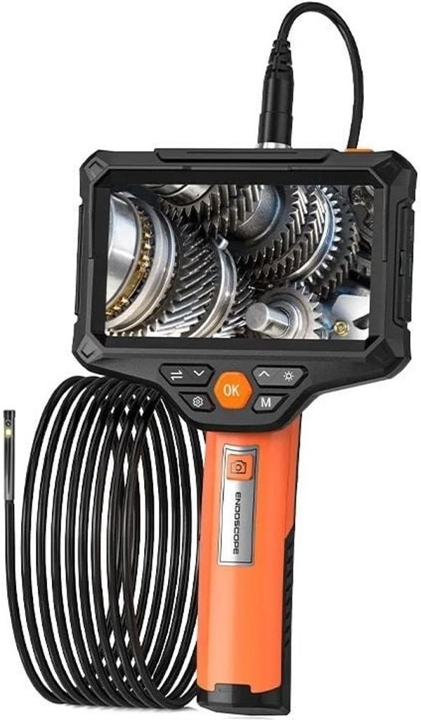 Inskam G51 Endoskop mit 5" Display, 5,5mm Sonde, Doppelkamera, 10m Kabel