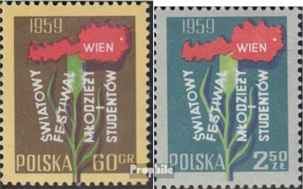 Briefmarken Polen 1959 Mi 1113-1114 (kompl.Ausg.) gestempelt Weltfestspiele