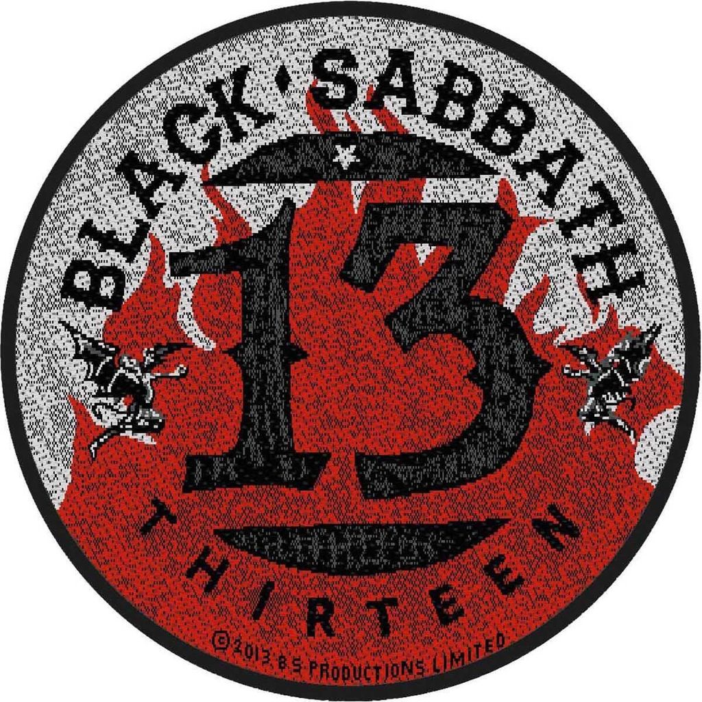 Black Sabbath - Rund - Patch "13 Flames" - Polyester RO1122 (Einheitsgröße) (Rot/Schwarz)