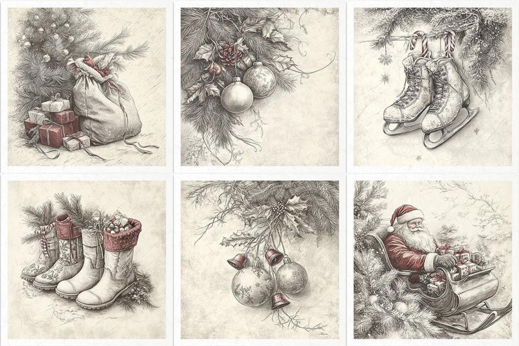Reispapier-Set 14,8×14,8 cm – RSM197 – Winterlandschaft mit Kirche – ITD Collection