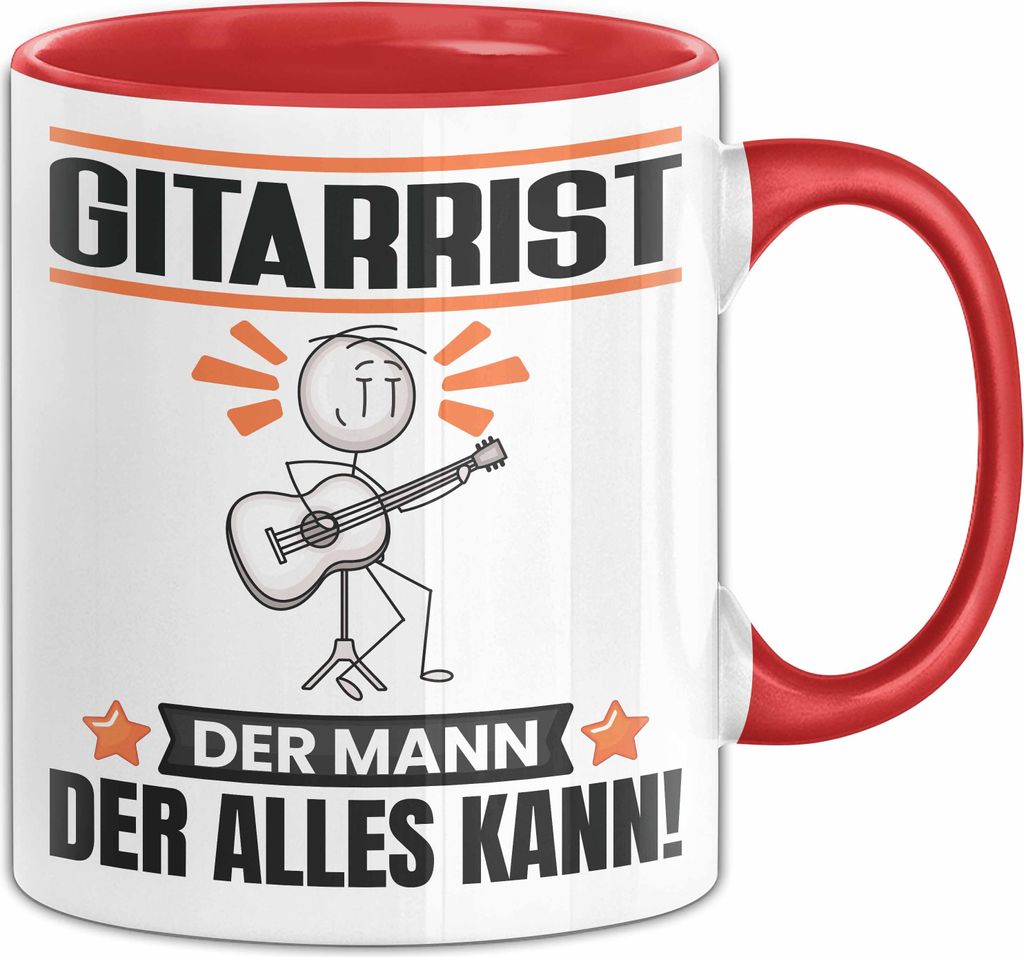 Gitarrist Tasse Geschenk für Gitarrist Der Mann Der Alles Kann Geschenkidee zum Geburtstag (Rot)