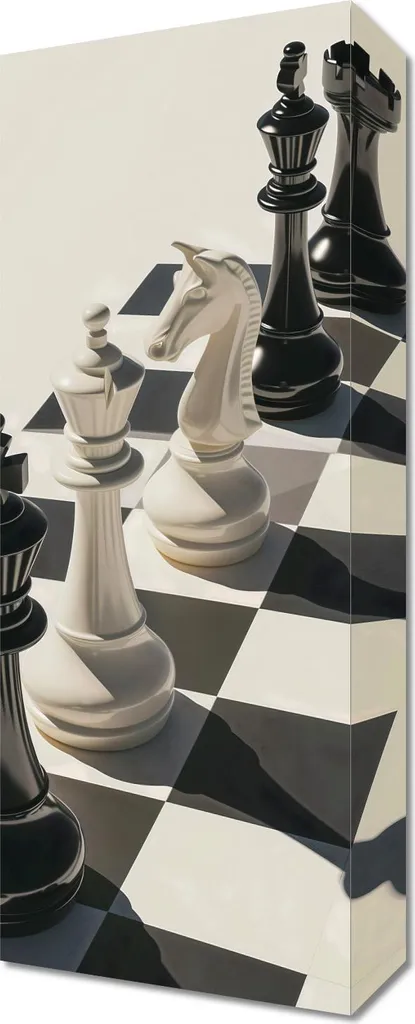 Quadro Scacco Matto 20x50 - Arredamento Urban Style Bianco e Nero