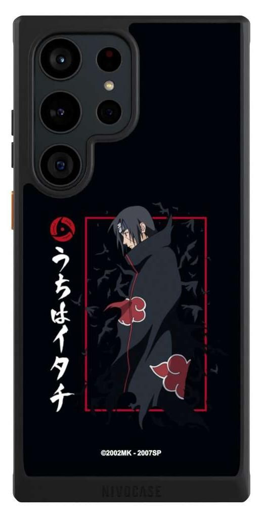 NIVOCASE Hülle für Samsung Galaxy S23 Ultra Handyhülle NIVOcore Case Schwarz Naruto Shippuden Offizielles Lizenzprodukt Itachi Uchiha