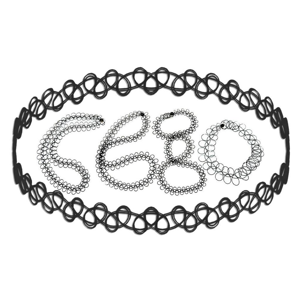 Kette 4 Stück flexible Tattoo-Kette schwarz schwarz 36 cm Produktbild 