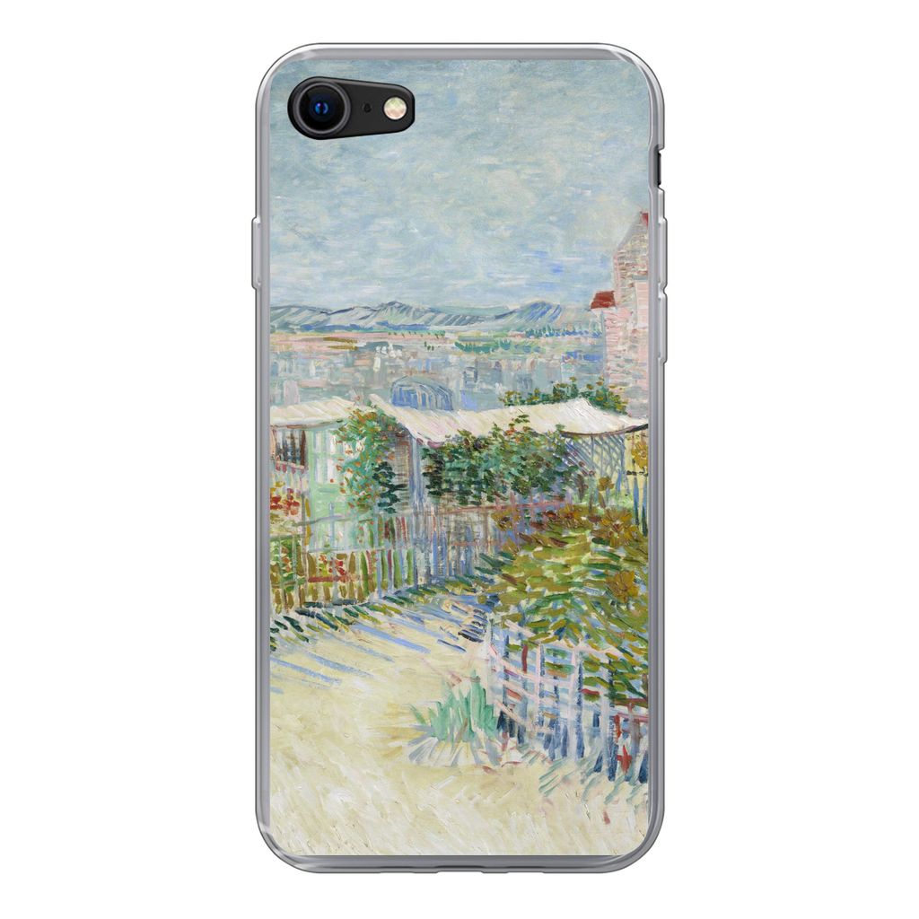 MuchoWow Handyhülle Schutzhülle Hülle für iPhone 7 Montmartre: hinter der Mühle von Galette - Vincent van Gogh Silikon Softcase Handy Hülle...