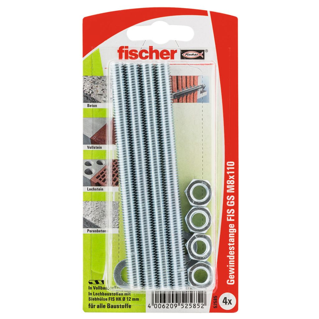 Fischer Gewindeanker FIS M8 x 110 mm - 4 Stück Produktbild 
