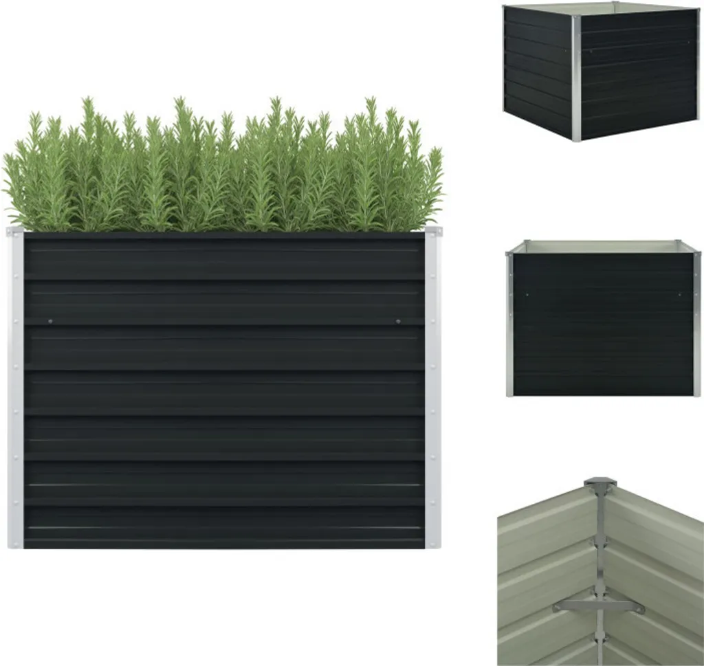 Carré potager surélevé 77 cm anthracite : jardiner sans mal de dos