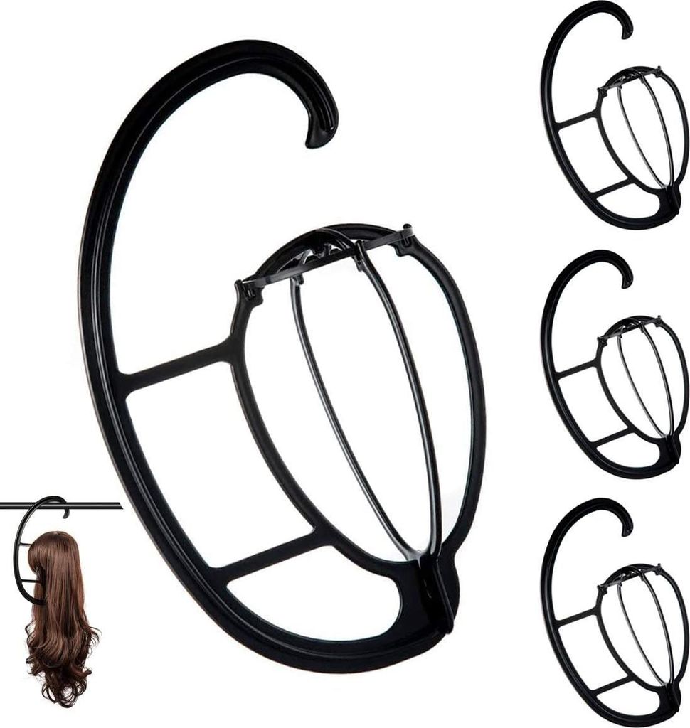 Perückenhalter 4er-Set,Tragbarer,Wig Stand,faltbarer Perückenständer aus stabilem Material für schnellen Trocknen und Aufbewahrung