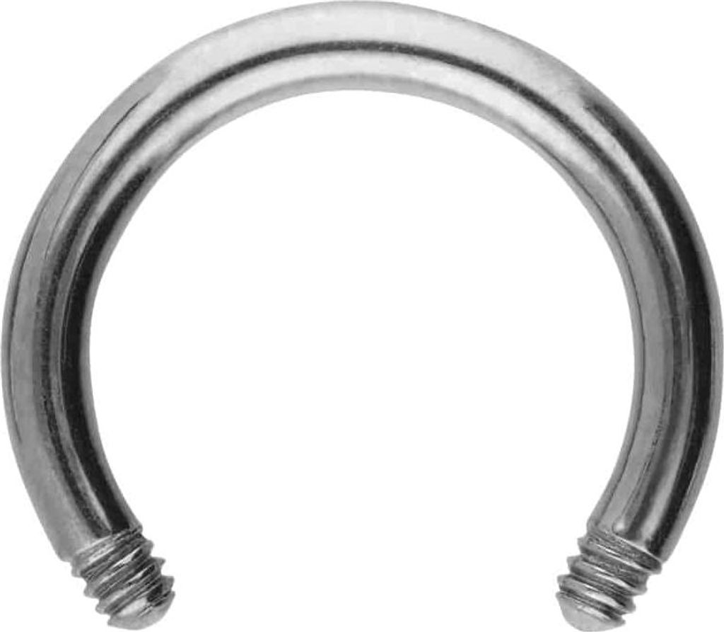 Ohrpiercing, Nasenpiercing, Septum Piercing Titan Hufeisenring ohne Kugel Silber Innendurchmesser: 9mm + Stabstärke: 1,6mm