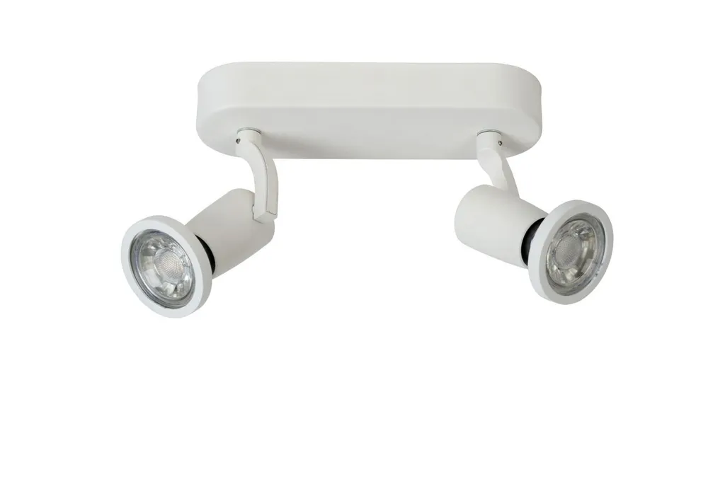 Plafonnier blanc métal JASTER 2 lumières GU10 orientables IP20 discret
