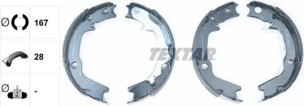 TEXTAR 91068500 Bremsbackensatz, Feststellbremse OE 583502EA00 kompatibel mit Sportage, Tucson