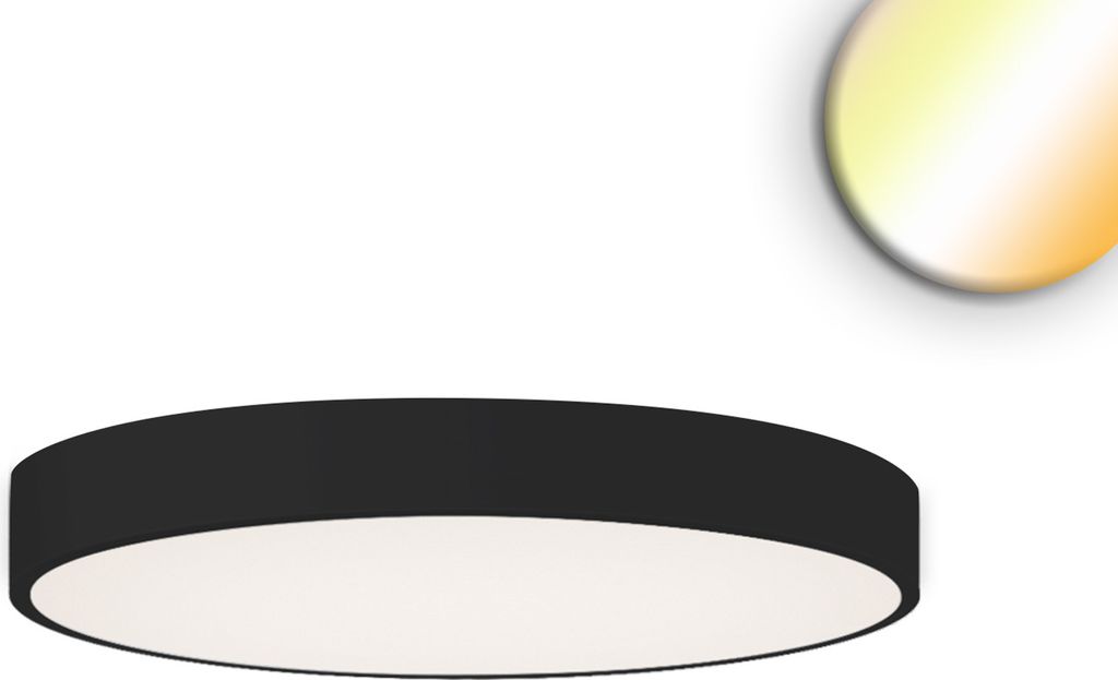 ISOLED 116159 LED Deckenleuchte UGR≤19 2H, schwarz, 60W|70W, rund, DN800, ColorSwitch 2700|3000|4000K, dimmbar