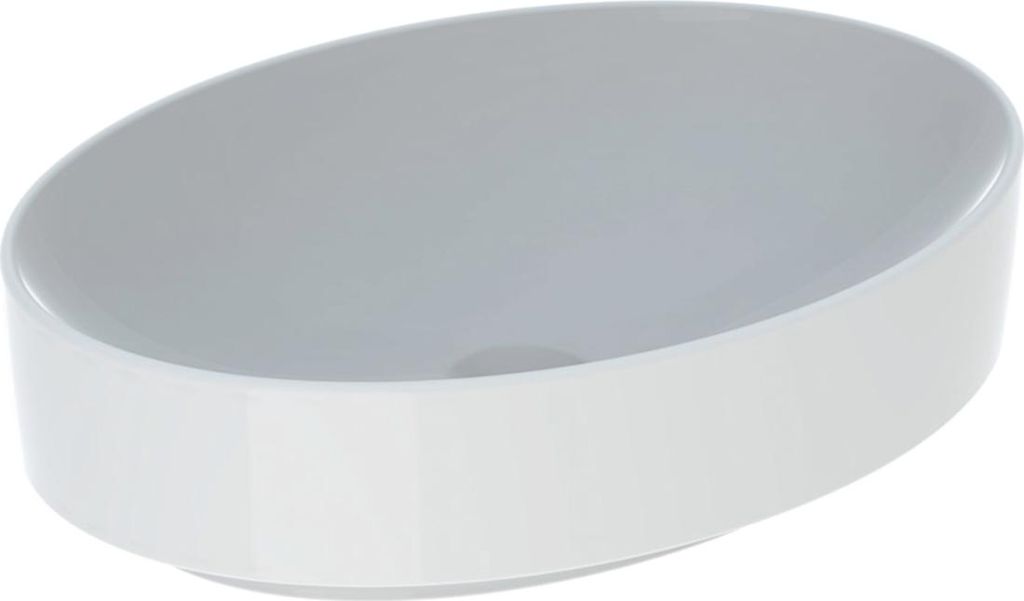 Geberit Aufsatzwaschtisch VariForm oval, 550 x 400 mm, ohne Hahnloch, ohne Überlauf weiß