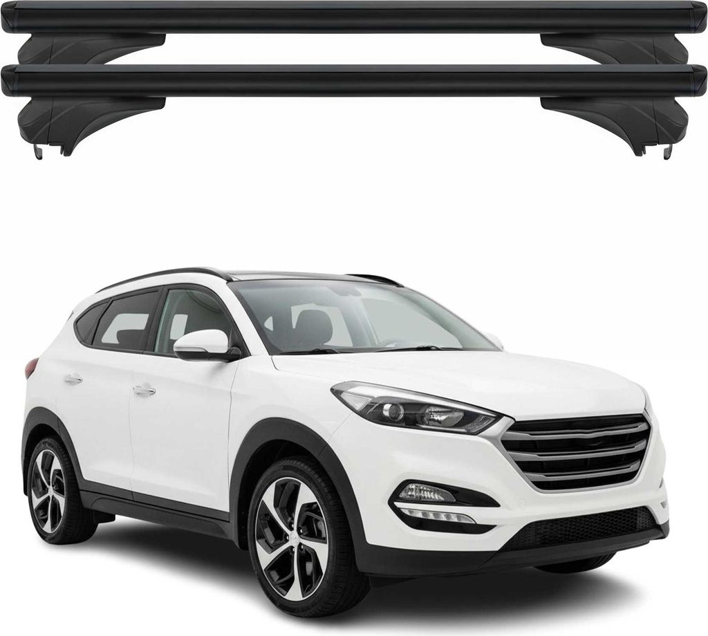 Menabo Dachträger Grundtäger für Hyundai Tucson TL 2015-2020 Alu Schwarz 2 tlg