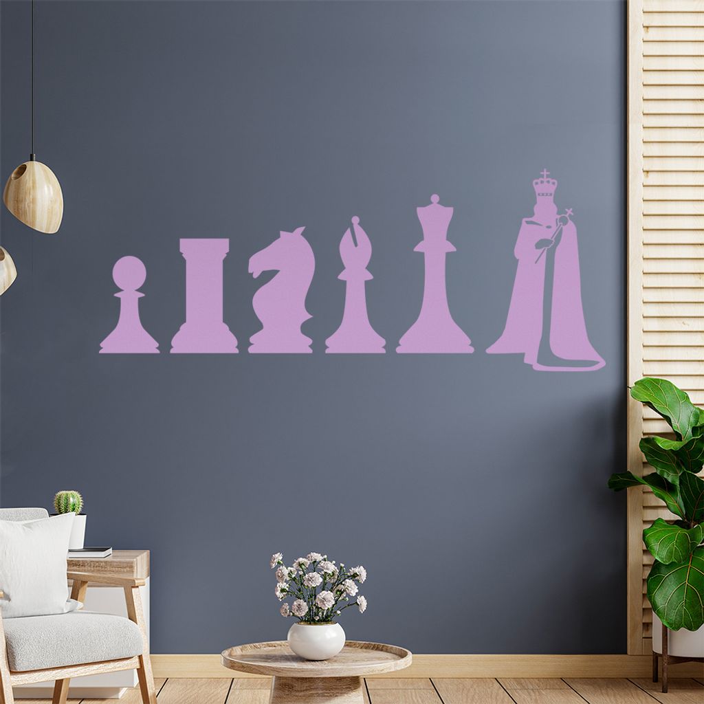 Schach Spiel Evolution Wandtattoo Wandaufkleber Wall Sticker - Dekoration, Küche, Wohnzimmer, Schlafzimmer, Badezimmer