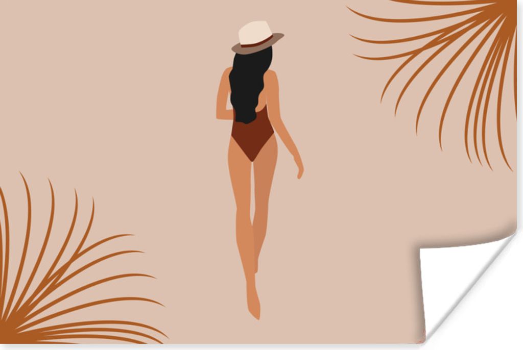 MuchoWow Poster Sommer - Frau - Abstrakt 120x80 cm - Bilder
