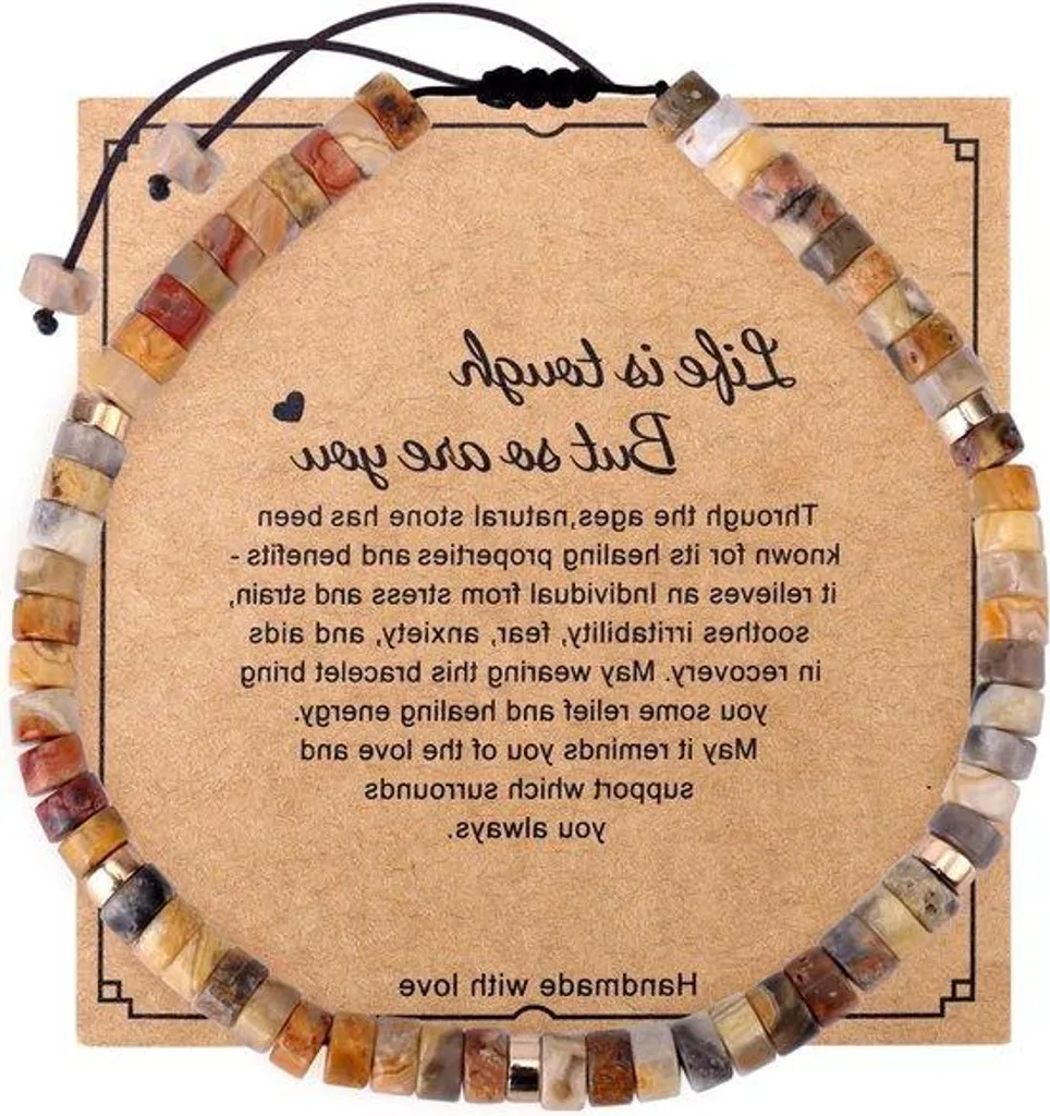 Bracelet en agate et cristal véritable - Bijou inspirant pour femme