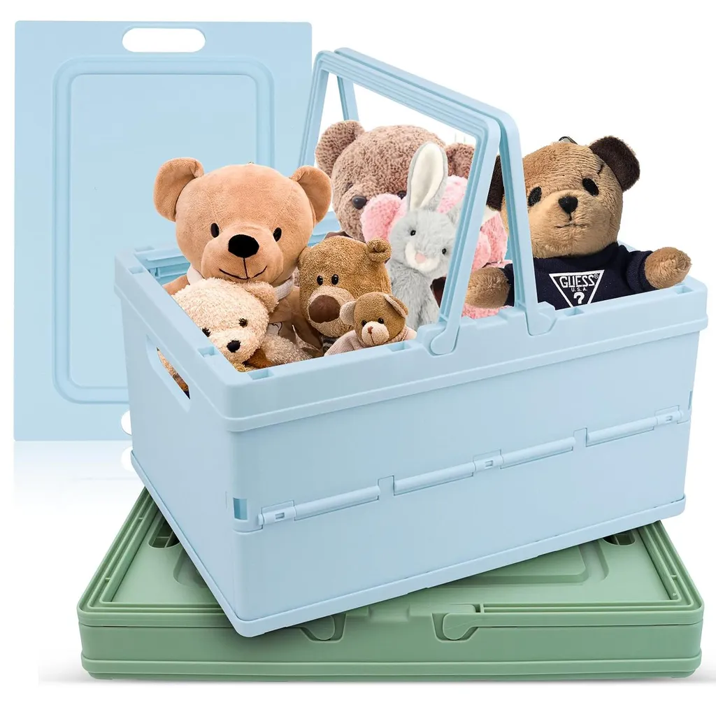 Boîte de rangement pliable grand format en plastique pour armoire