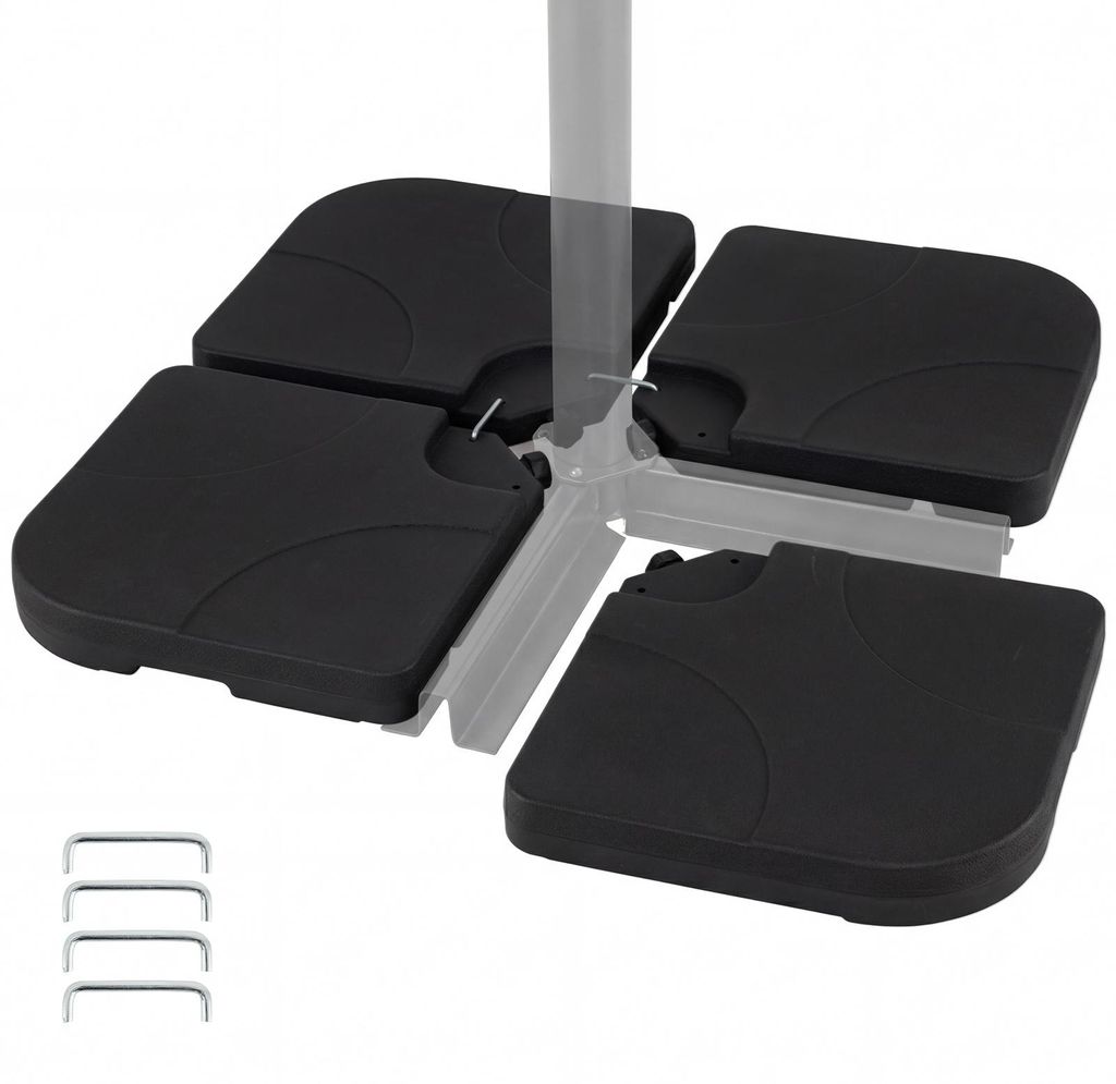 COSTWAY Sonnenschirmständer 60 L / 68 kg befüllbar mit Wasser oder Sand, 4-tlg. Schirmgewicht für Ampelschirm, Schirmständer inkl. Metallverbinder
