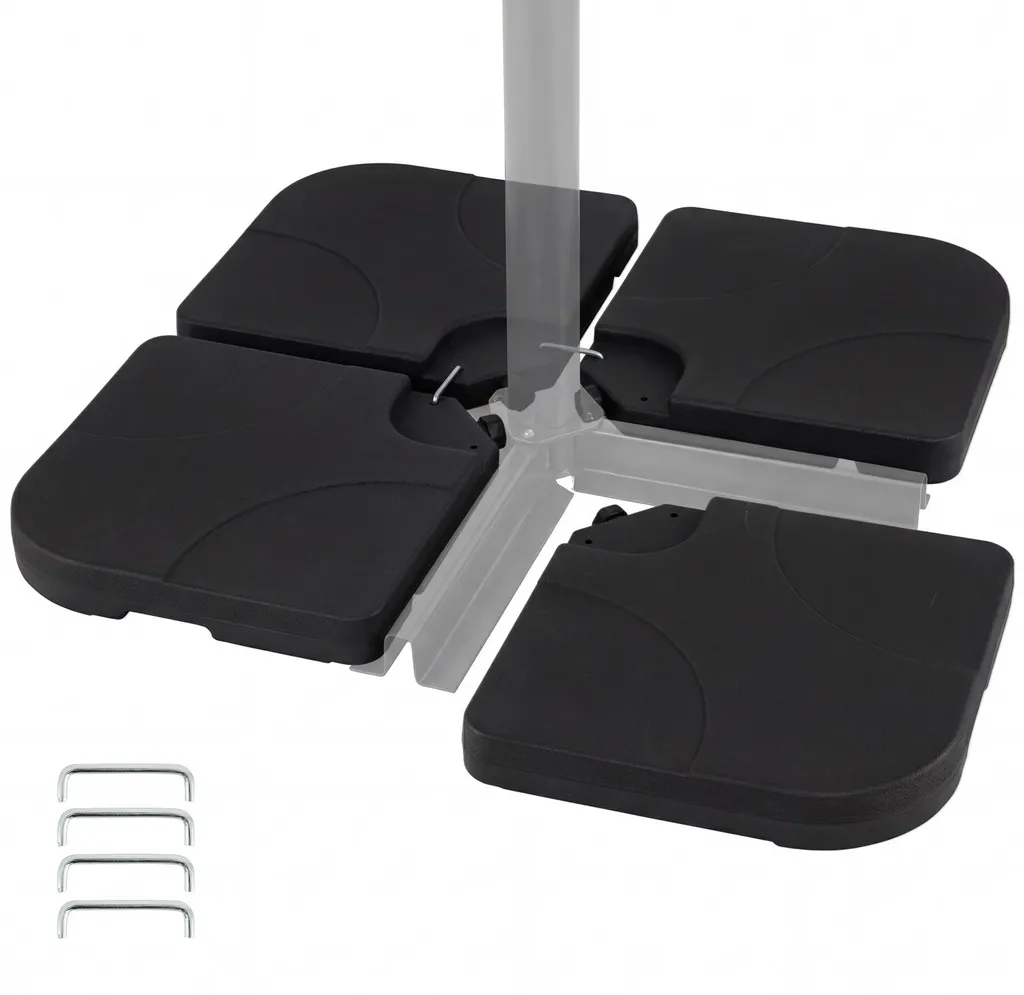 Dalles de Lestage pour Parasol Déporté 68kg, Lot de 4 Socles à Remplir