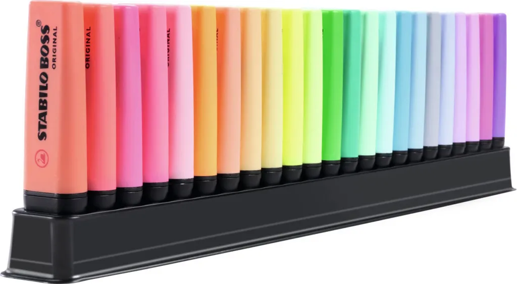Set de 23 surligneurs pour organisation scolaire et archives bureau