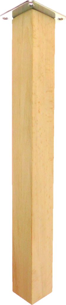Buchenholz Tischbein 72 cm – quadratisch, klar lackiert, Produktbild 