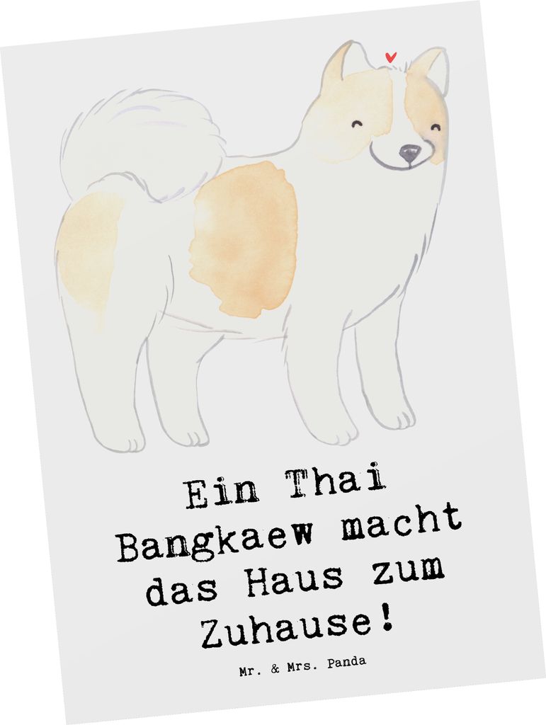 Mr. & Mrs. Panda Fotokarte Thai Bangkaew Zuhause - Weiß - Geschenk, Postkarte, Hunderasse, Training, Geborgenheit, Hund, Hunderassen, Postkarten, ...