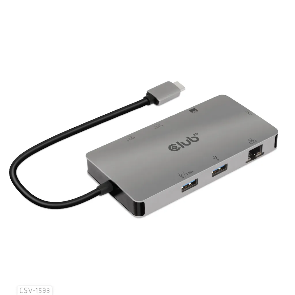 Club 3D CSV-1593 Hub USB-C 8-in-1 Dual HDMI 4K 100W PD - Offerta