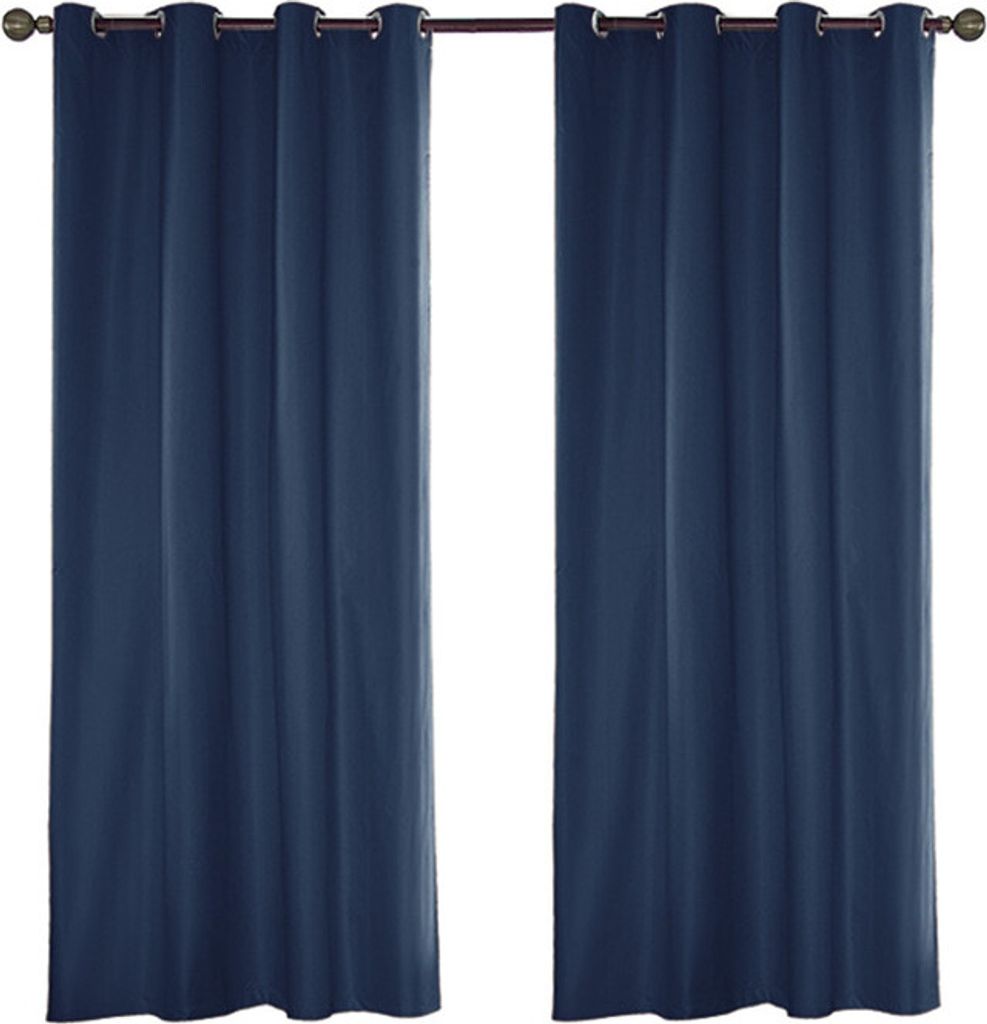 2 Panels Garden Patio Gazebo Sonnenschutz-Verdunkelungsvorhänge, wasserdichte und wärmeisolierte Vorhänge mit Tülle, 54 × 108 Zoll, Marineblau