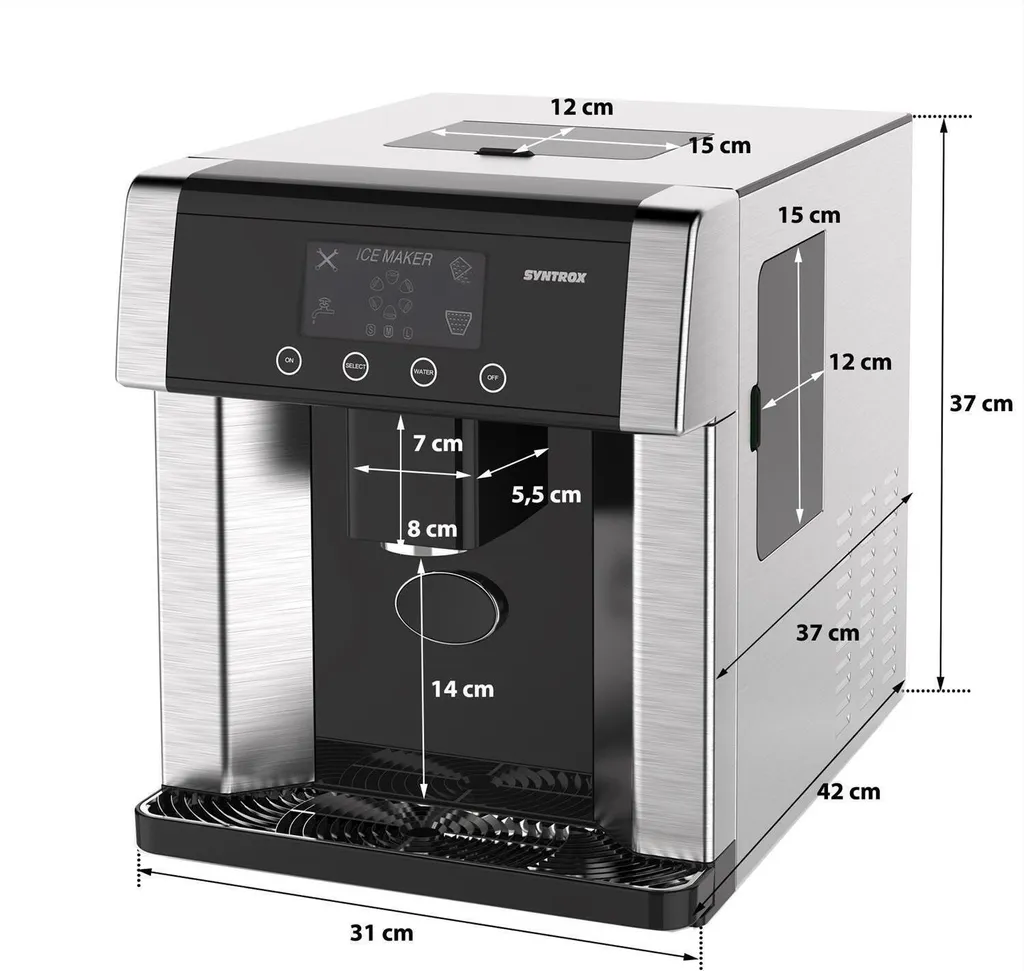 Machine à glaçons Bolavi Inox robuste avec fonction eau glacée intégrée