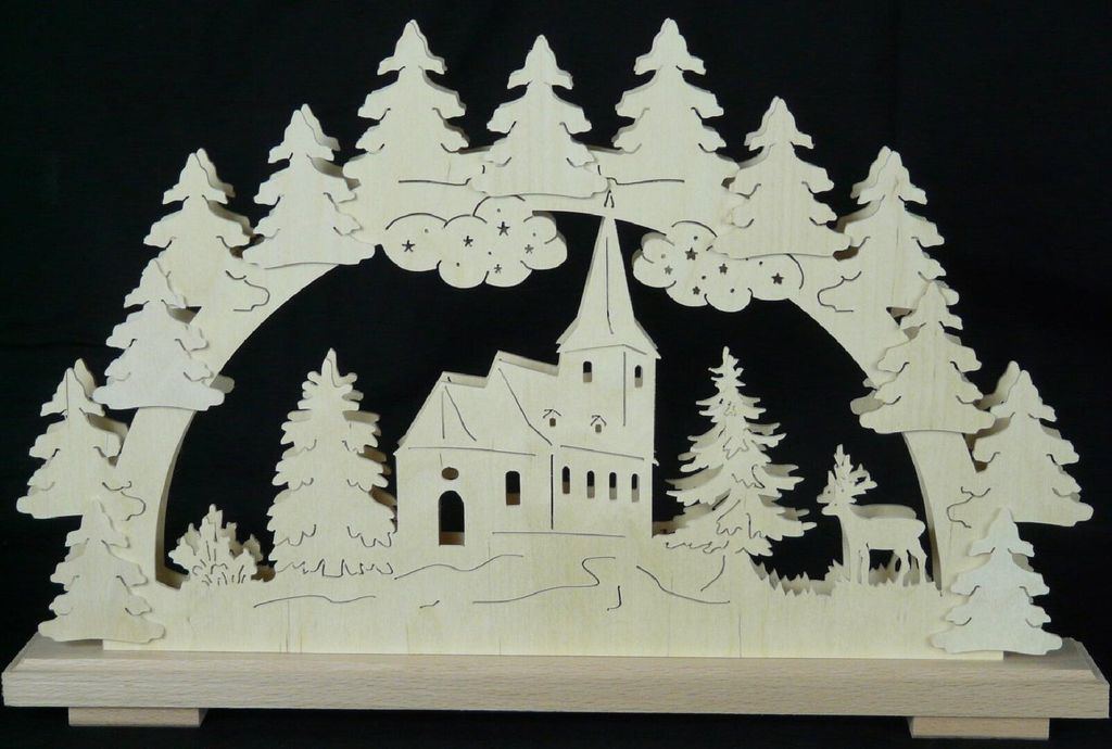 Original Erzgebirgischer Marken Schwibbogen Lichterbogen 50 x 31 cm S50-0_232