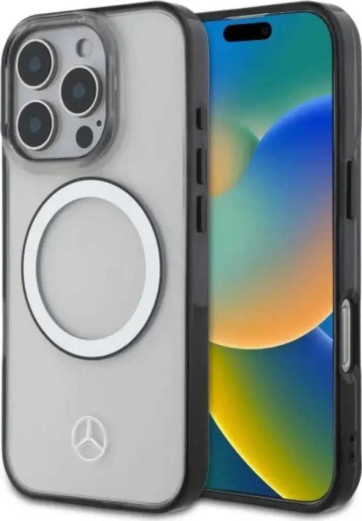 Cover Mercedes iPhone 16 Pro Max Logo MagSafe Trasparente Premium