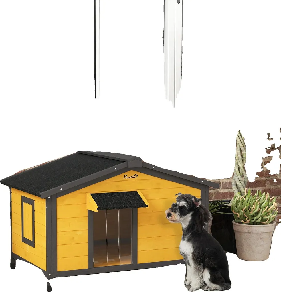 Niche pour chien robuste tout confort avec toit ouvrant et pieds