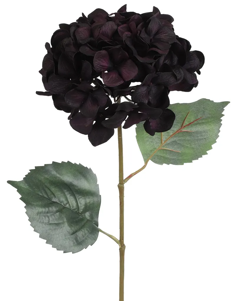 Fleur artificielle durable Hydrangea noir/violet 68cm sans entretien