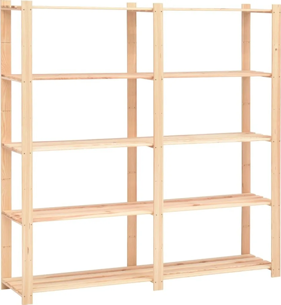 Étagère de Rangement VidaXL en Pin Massif 5 Niveaux 170x38x170cm 500kg