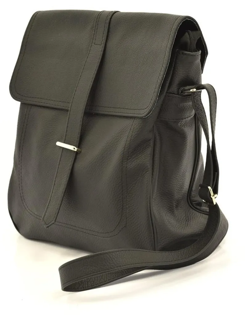Sac à main Vera Pelle VP825M en cuir italien noir pour femme