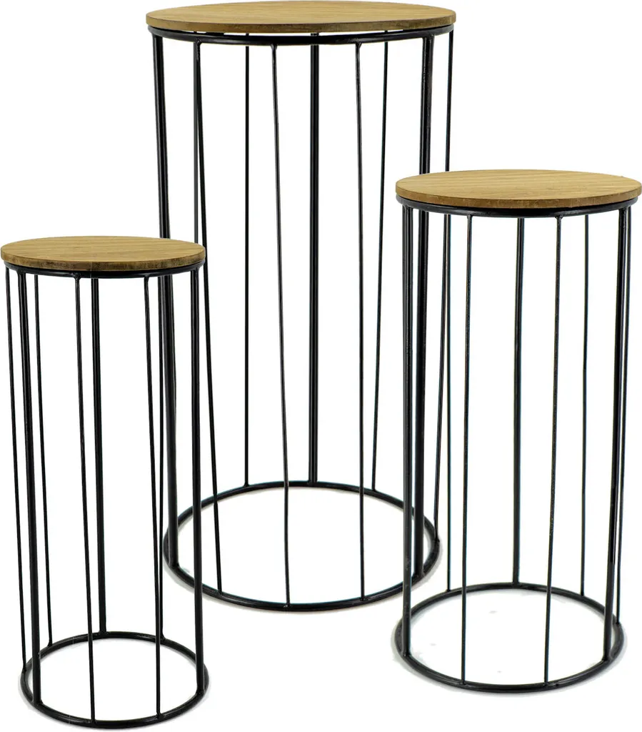 Aménagez votre coin jardin intérieur - 3 colonnes à plantes bois métal