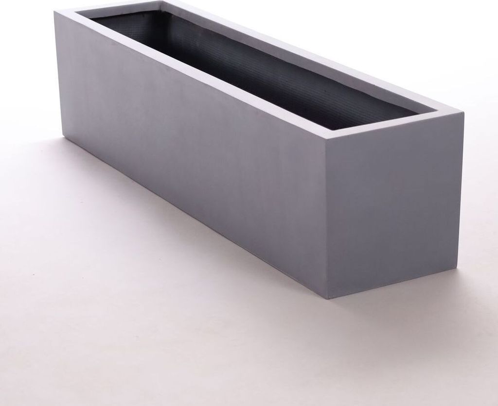 Elegant Einrichten | Pflanzkübel | Fiberglas | rechteckig | 100x25x25cm | grau