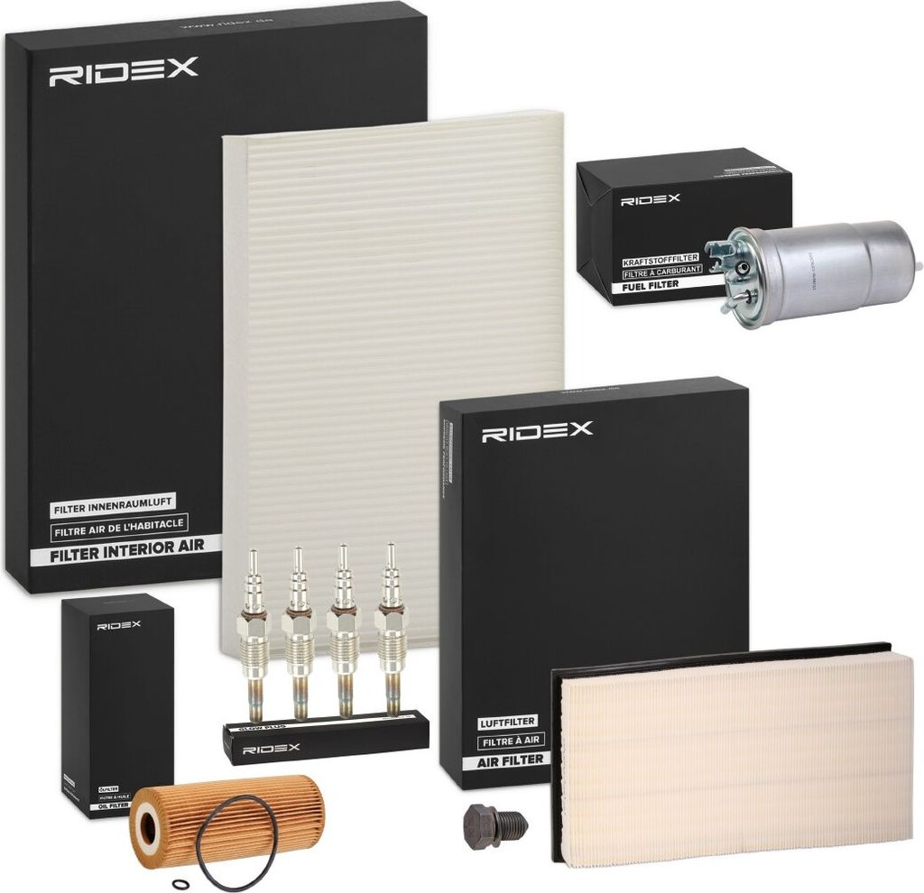 RIDEX Inspektionspaket Filterset für SEAT Leon Schrägheck (1M1) Toledo II Limousine (1M2)