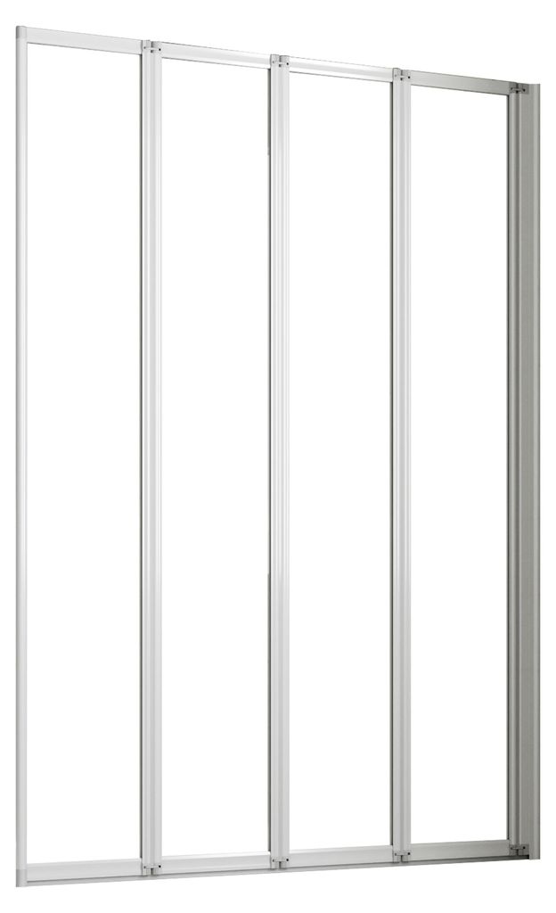Duschspa 90x140cm Badewannenaufsatz 4-teilig Weiß Faltwand Produktbild 