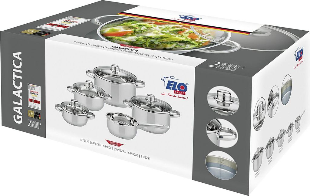 ELO Galactica Set di 5 pentole, acciaio inox ELO BASIC Immagine del prodotto 