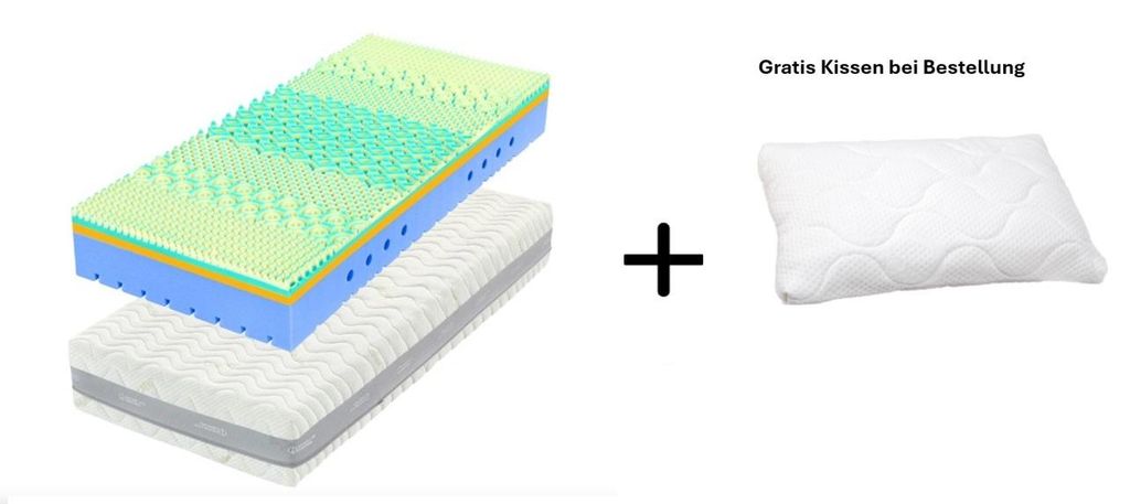 Leon Visco Rainbow 28 Kaltschaummatratze 180x200 cm - Matratze mit Härtegrad H3/H4 - Höhe 28 cm, 7-Zonen, Kaltschaum, Schaumstoffmatratze, Memory...