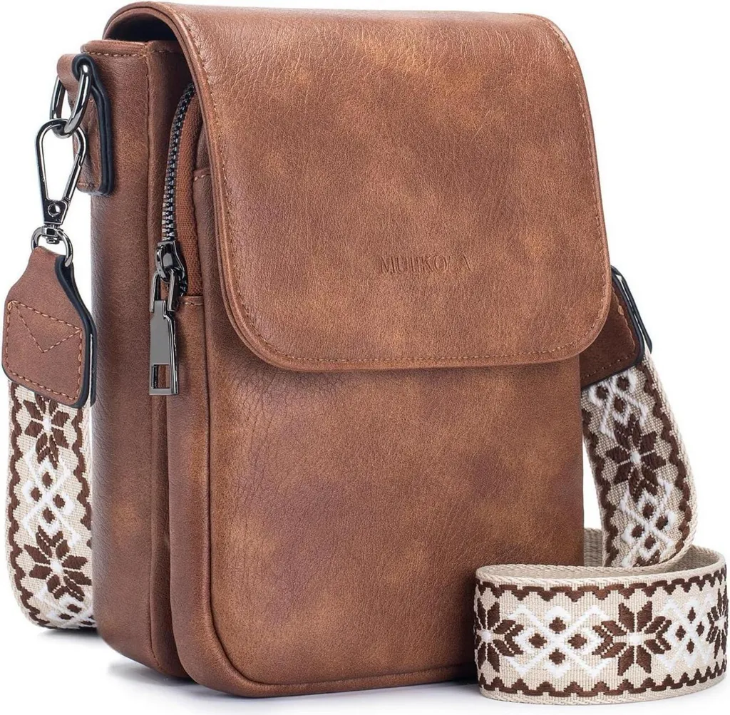 Mini Borsa Tracolla MUIIKOLA Donna Pelle RFID Z-Marrone Travel