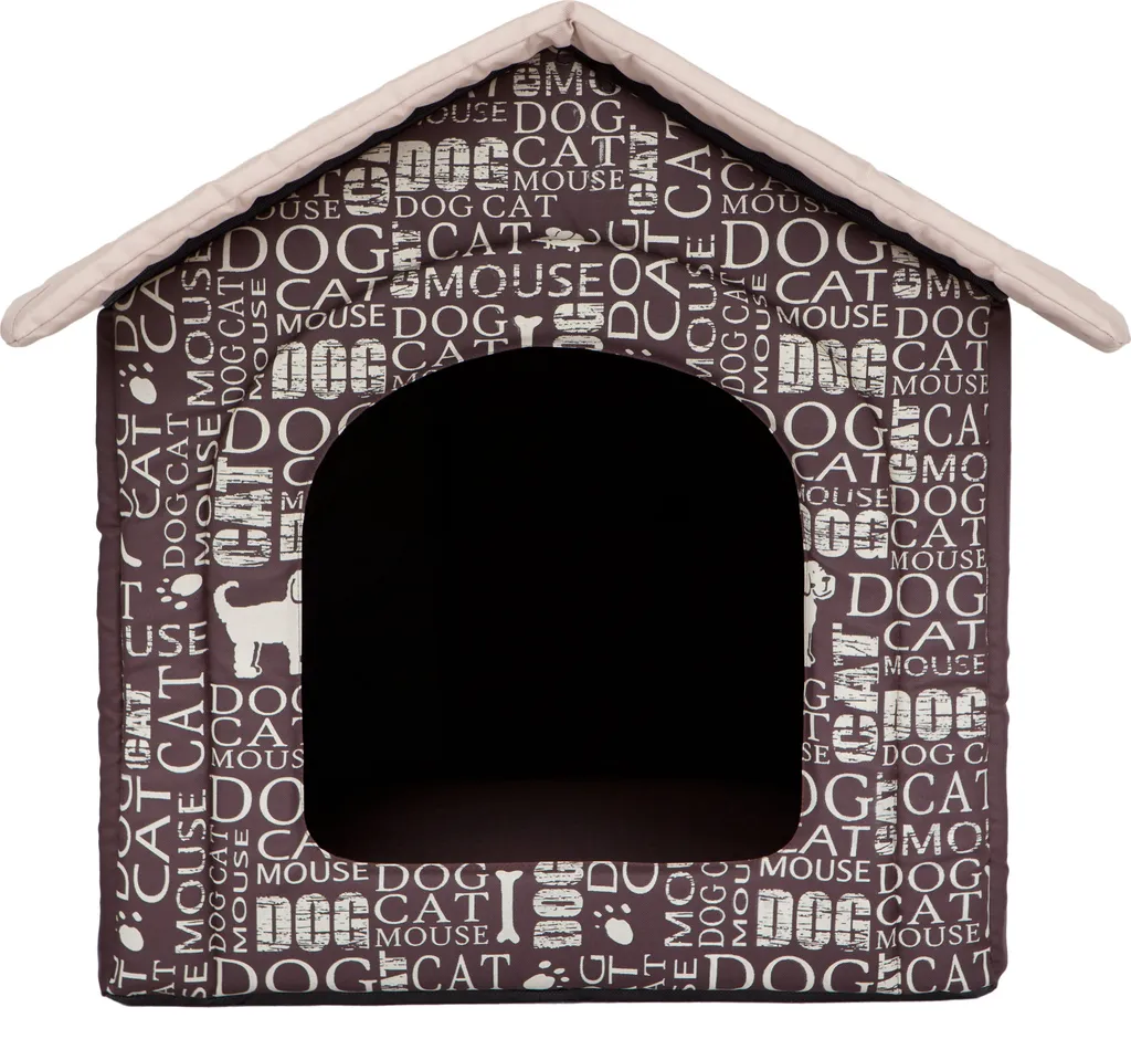 Cuscino per cani Cuccia per cani Letto per animali domestici Letto per gatti - Standard - 44 x 45 x 38 cm [Dimensioni: R2] - Marrone con testo